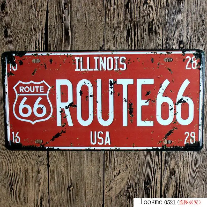 Route 66 номерной знак Ретро табличка металлический Бар Паб гараж декоративный домашний Декор металлическая живопись жестяная вывеска настенная декоративная доска