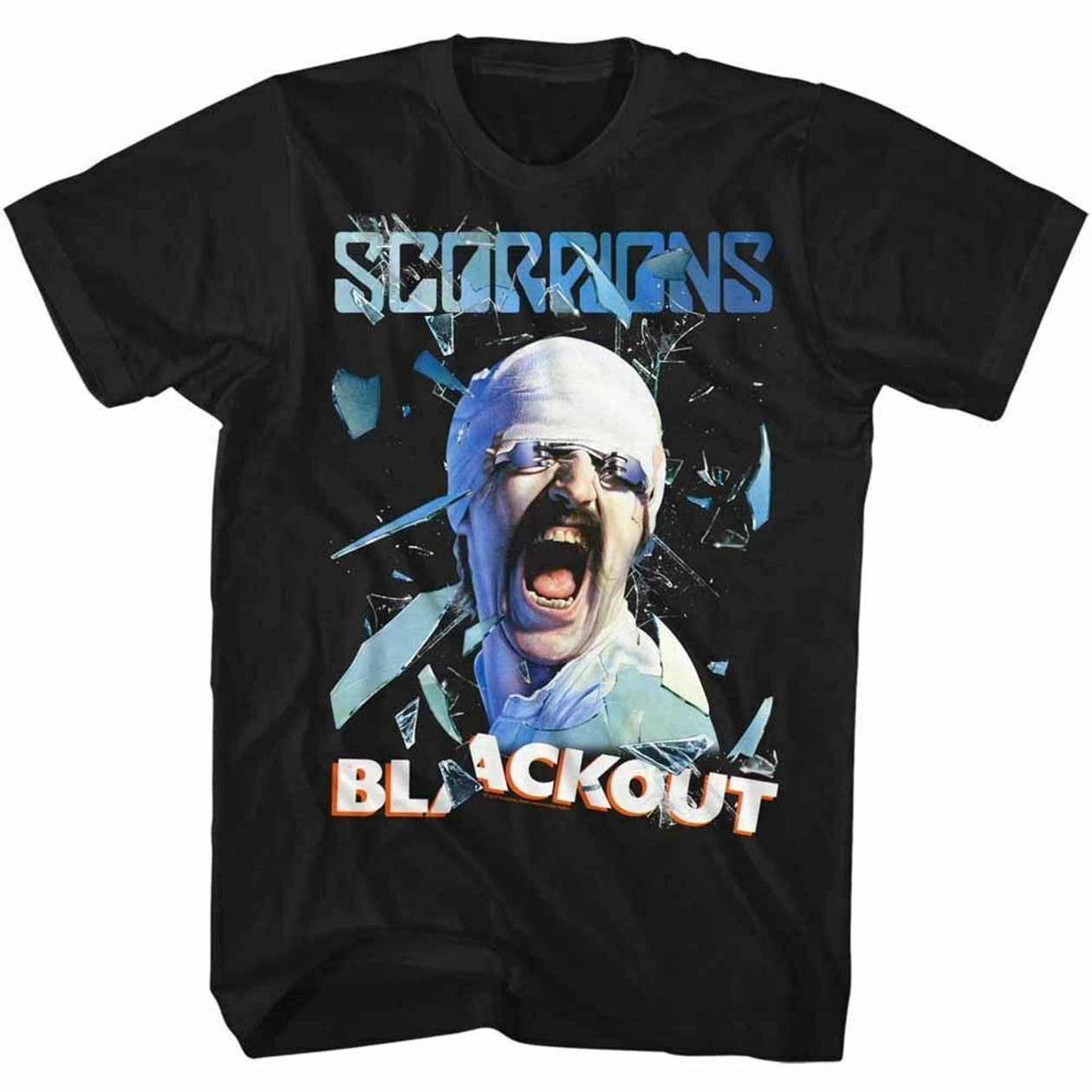 Camisetas negras para adultos de Scorpions Blackout, camiseta para