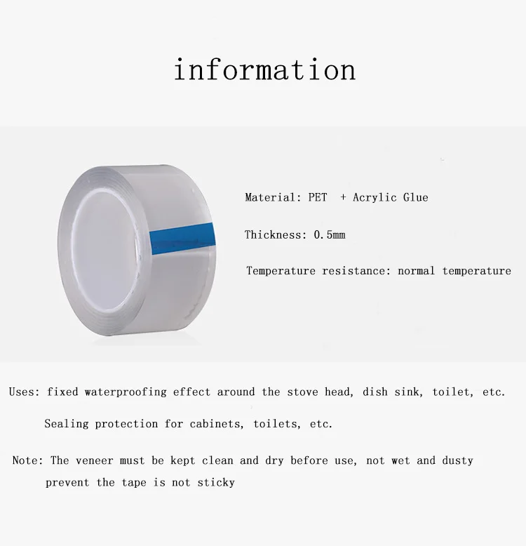 Водостойкая нано волшебная лента для кухонной раковины, прозрачная лента для ванной, туалета, щелевая полоса, самоклеящаяся водная лента для бассейна