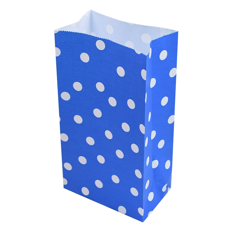 13x8x23 см бумажные пакеты в горошек, одноцветные Подарочные Упаковочные сумки, вечерние Упаковочные пакеты для торта, дня рождения, печенья - Цвет: blue