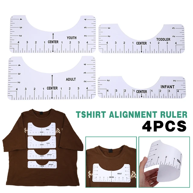 Tshirt Ruler Guide for Vinyl Alignment - 4PCS of T Shirt Rulers to Center  Designs for Heat Press 