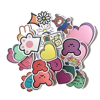 

31pcs/Lot Love Heart Shape Cute Cartoon Waterproof Anime Stickers DIY Scrapbook Album Phone Computer Laptop Guitar Decor sticker