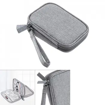 

2.5 Inch Shockproof Gray Digital Cable Storage Bag Double-layer Earphone Wire Bag Hard Disk Hard Drive Disk Cover Protector
