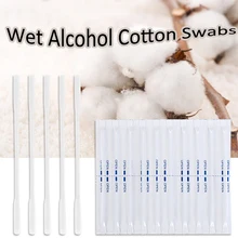 10/20 Вт, 30 Вт, 40 см/50 шт влажных шт. пропитанная спиртом хлопковая ткань тампоны одноразовые двойные головки очистки палочки для очистки кожи медицинские инструменты для нанесения