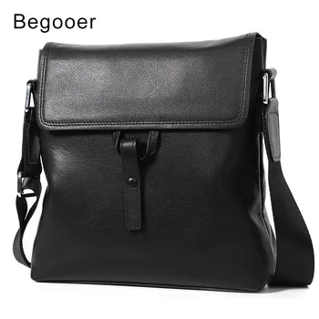 

100% Genuine Leather Men Shoulder Bag Crossbody Bags for Men High Quality bolsas Fashion Messenger Bag for 9.7" Ipad Men Bags