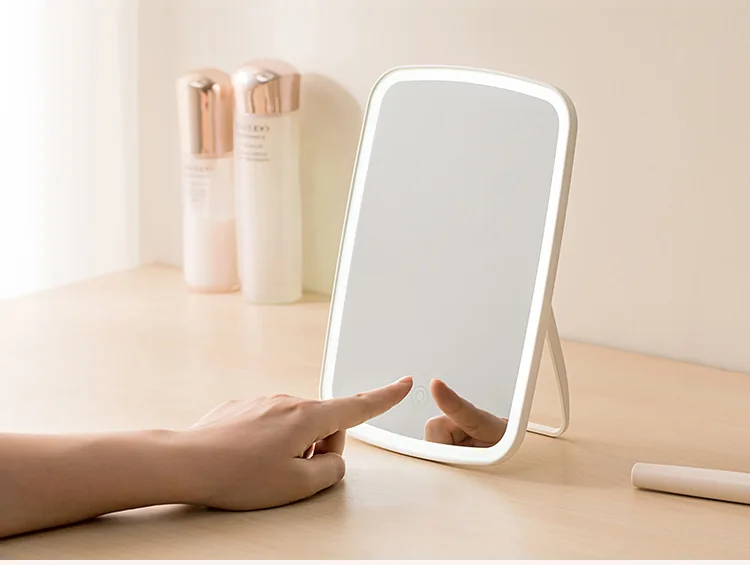 USB маленький светодиодный сенсорный экран женские Складные светодиодные зеркальные лампы для макияжа 10x увеличительное светодиодное освещение перезаряжаемое зеркало для макияжа