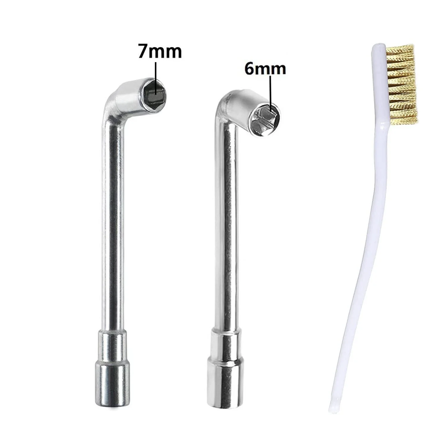 3pcs/lot 6mm 7mm L-Shaped Hexagonal Wrench Tool for Fixed Mk8 Ender 3 E3D Brass Nozzle &amp Copper Wire Toothbrush For 3D Printer |