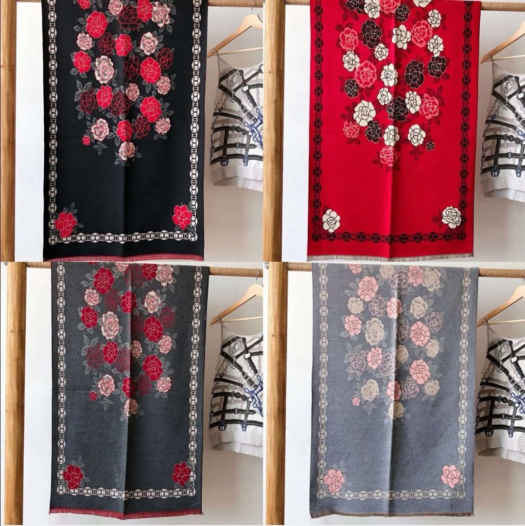 

2020 NEW WOMEN FLOWR CASHMERE SCARF SHAWLS FALL WINTER WARM FASION GIFT