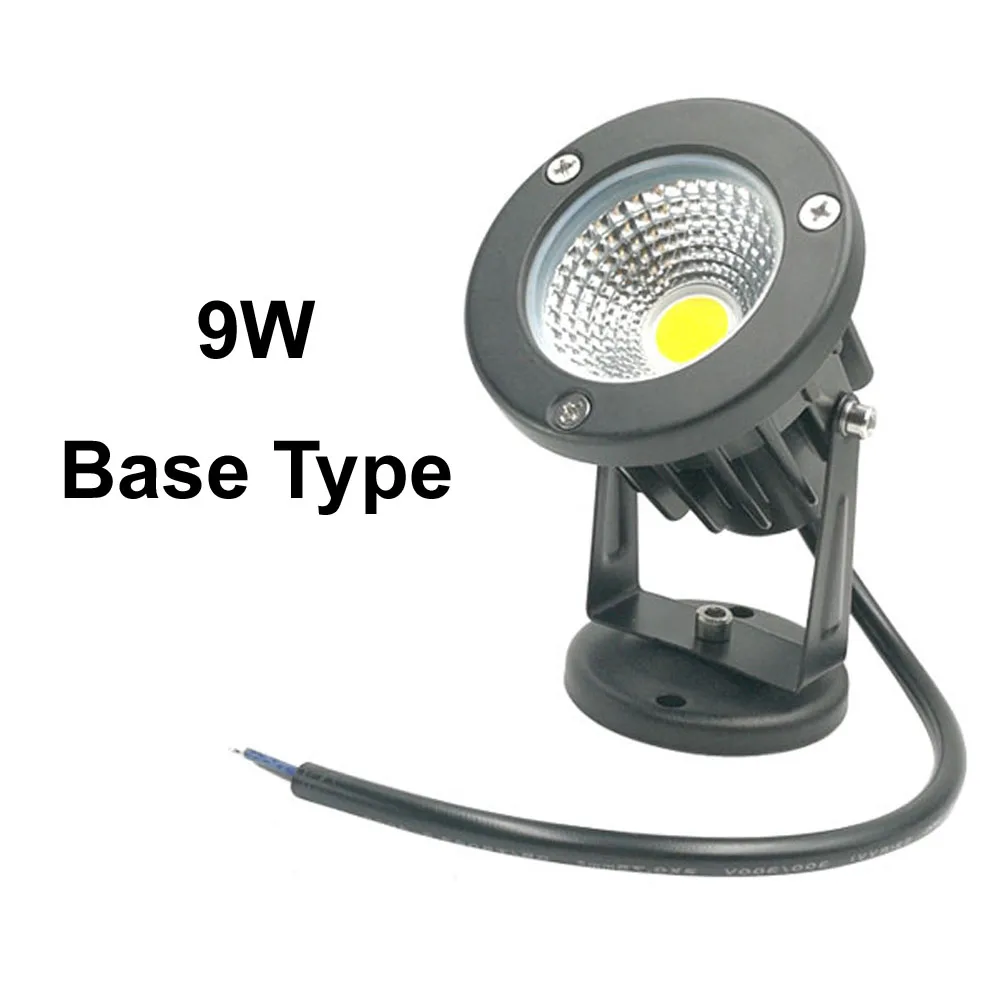 9W Base Type Светодиодный COB светильник для садовой лужайки 3 Вт 5 Вт 7 Вт 9 Вт уличная, с шипами круглая Базовая лампа AC110V 220 в DC12V Светодиодный светильник для ландшафтной дорожки ing - Испускаемый цвет: 9W Base Type