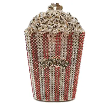 

2020 evening bag in Europe and the United States at the POPCORN banquet bag diamond hand bag POPCORN bag