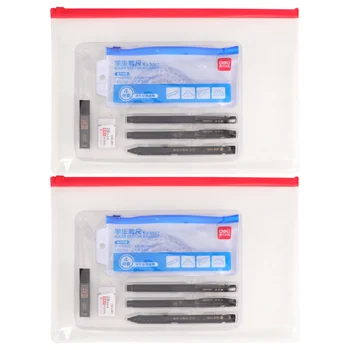 

2 Sets/16PCS Staitionery Kit Plastic Protractor Pencil Eraser Ruler Kit Exam Tools Set for Students