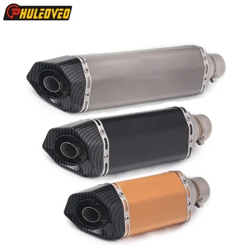 

ID:51mm L:470mm/370mm/310mm Universal Motorcycle Exhaust Muffler Pipe for FZ6 Z750 F800GS GSX750 ZX6R R3 R15 BJ600 Exhaust Pipe