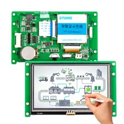 4.3 polegadas gráfico hmi tft lcd painel de toque com placa controlador + driver + software + uart porto