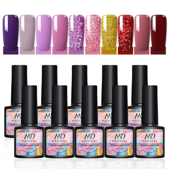 

MD MAD DOLL Gel Polish Set 10Pcs Hybrid Varnish Soak Off UV Gel LED Semi Permanent All For Manicures Nail Art Gel Polish Kit