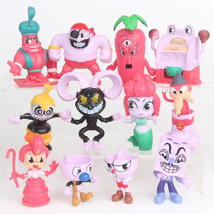 

Cuphead Mughead Doll Ms. Chalice Devil Boss King Dice PVC Toy Action Figure Christmas Gift 12pcs/lot
