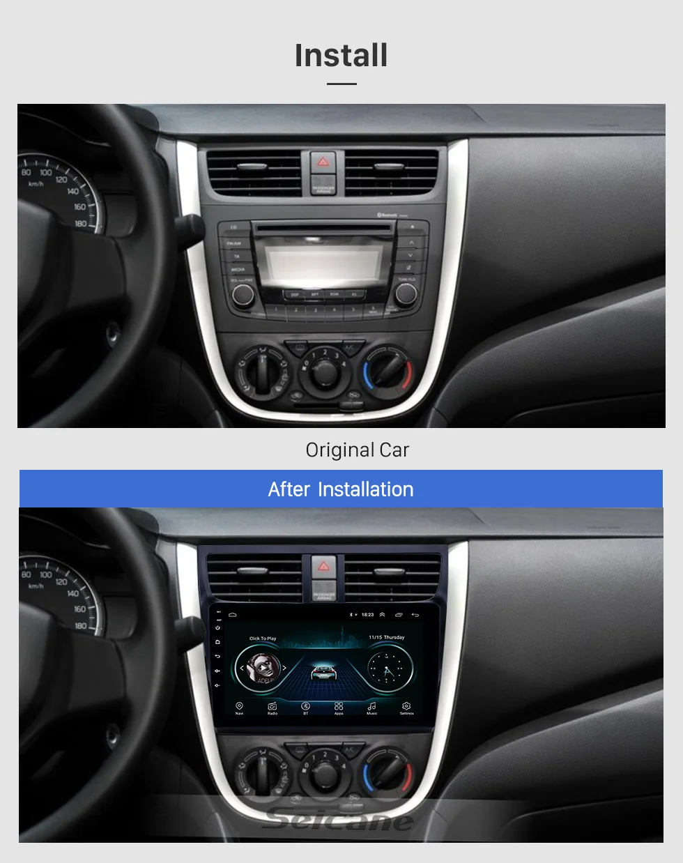 Seicane автомобильный Navi Android 8,1 стерео HD " Bluetooth gps для Suzuki Celerio- головное устройство с поддержкой AUX OBD2 SWC Carplay