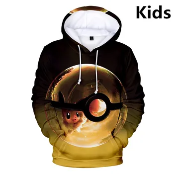 

3 To 13 Years Kids Hoodie Pokemon Go Pikachu 3D Print Hoodies Sweatshirt boys girls Kawaii Harajuku Pullover Tracksuit Clothes