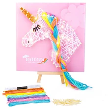 Kit de veilleuse en plastique pour enfants, bricolage de licorne, peinture sur cordes, artisanat, dessin, planche en mousse, idée de cadeaux de noël