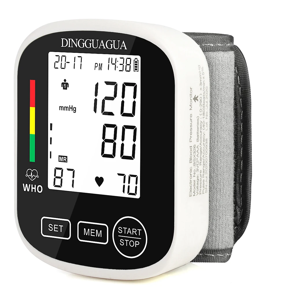 Rechargeable Digital Blood Pressure Monitor Wrist Electronic  Sphygmomanometer Tensiometer With LCD Display, 2 X 99 Memory - AliExpress