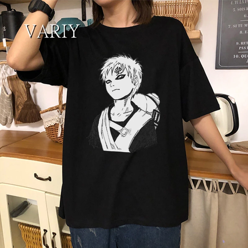 Anime Gaara Graphic T-shirt Women Tops Summer Short sleeve Japanese Sasuke tshirt Harajuku Punk clothes woman tshirts funny t shirts