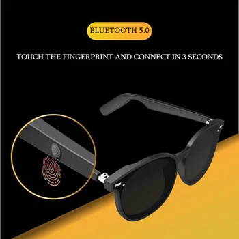 Lunettes de soleil intelligentes sans fil Bluetooth 5.0, casque binaural pour téléphone, étanche, réduction de bruit, stéréo, bande mobile, micro 1