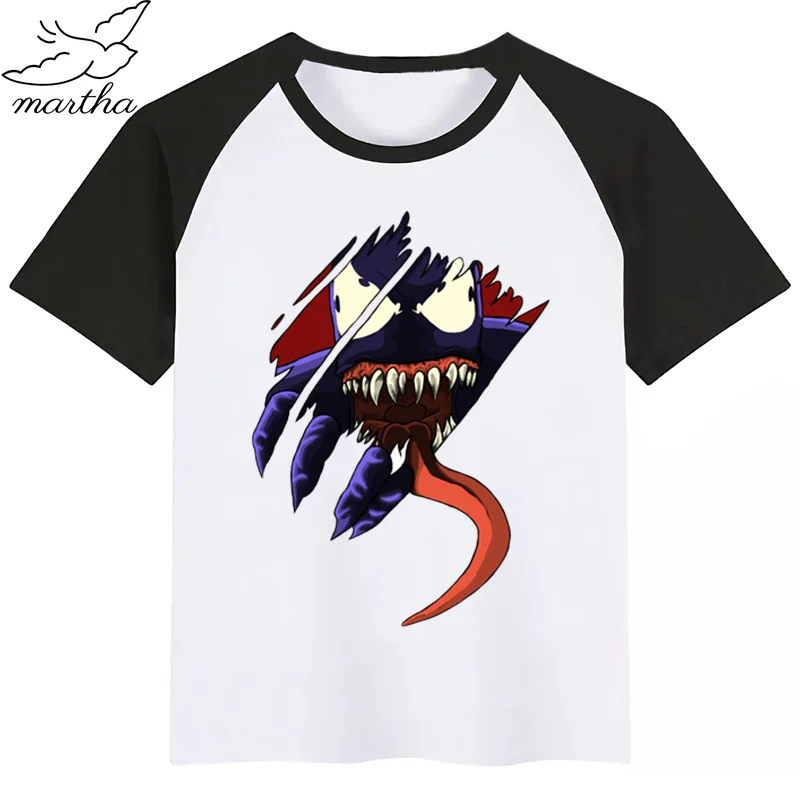 BlackG Venom Marvel/Новое поступление, футболка для девочек Футболка с забавным принтом Одежда для девочек-подростков белые футболки с круглым вырезом и короткими рукавами для мальчиков - Цвет: BlackG