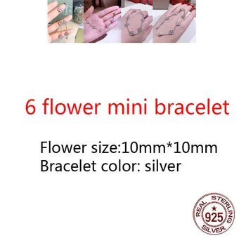 

10mm 925 sterling silver bracelet high-end fashion romantic 5 flower clover bracelet inlaid stone jewelry fashion wild jewelry