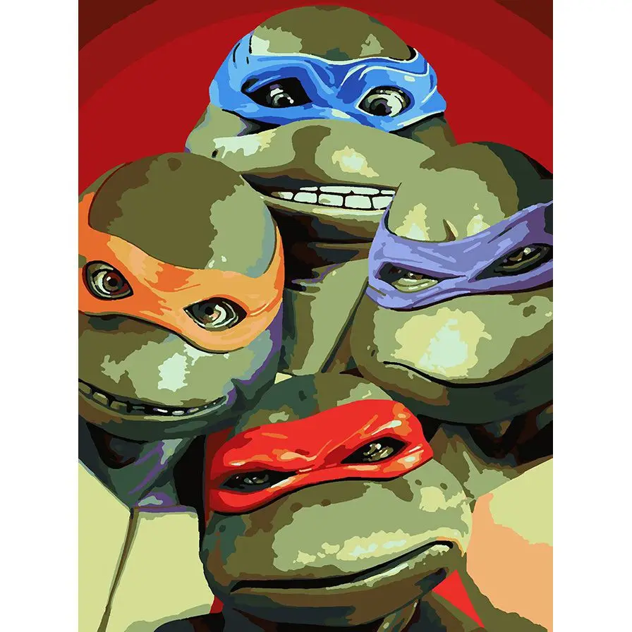 tartarugas ninja com pizza: um quadro para pintar que une nostalgia, arte e  diversão em casa, image size:896x896