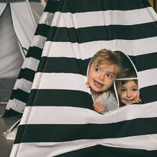 Для девочек в черно-белую полоску, верхняя нарядная одежда для мальчиков палатка Крытый детский игровой домик в Индо-3 Для мужчин и Для женщин игрушки куклы стиль