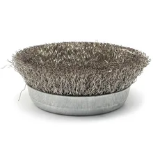 Проволока из нержавеющей стали колесо крепление чашки щетка 85 мм OD чистящие средства ржавчины абразивные