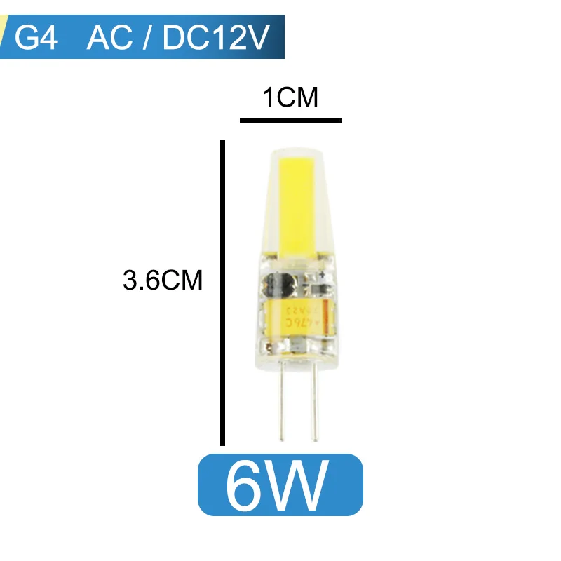 10 шт. светодиодный G4 G9 затемнения светодиодный светильник 220V AC DC 12V светодиодный COB светильник светодиодный G9 3 Вт 6 Вт 10 Вт SMD 2835 Светодиодный светильник ing заменить галогенные точечный светильник - Испускаемый цвет: G4 6W ACDC12V