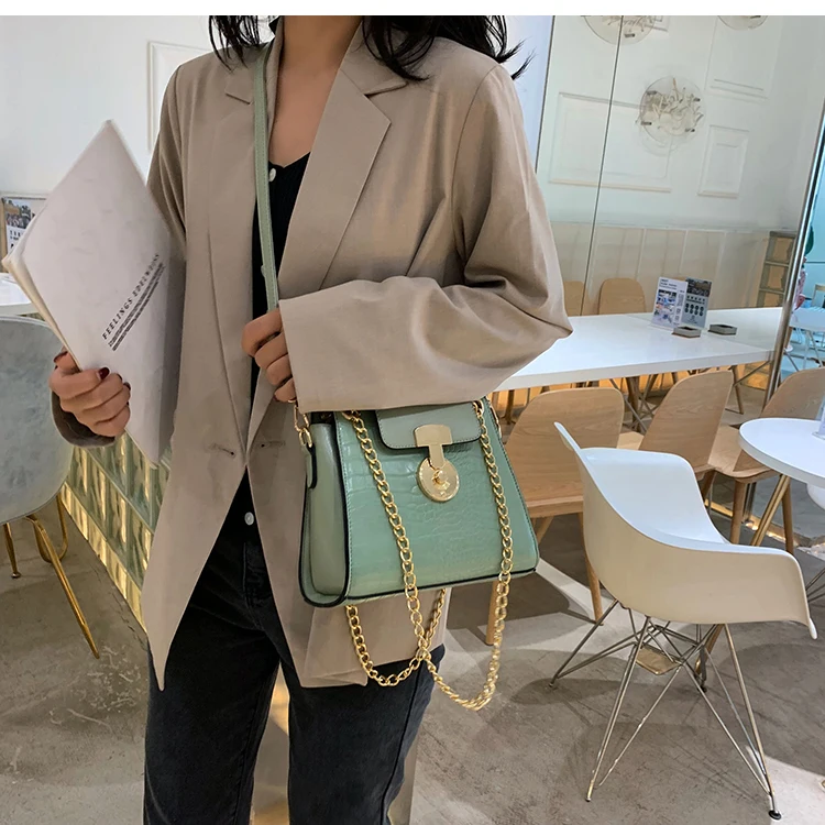 Elegant Female Crocodile pattern Tote bag New High Quality PU Leather Women's Designer Handbag Chain Shoulder Messenger Bag