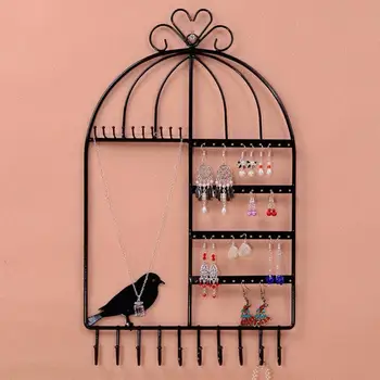 

Birdcage Shape Jewelry Stand Rack Earrings Necklaces Organizer Display Holder jewellery box/joyeros organizador de joyas/Display