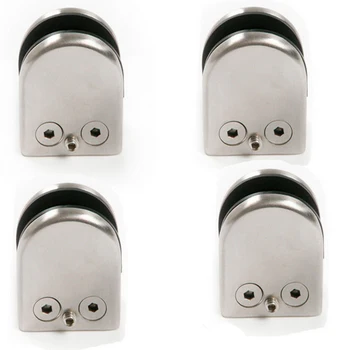 

4x Stainless Steel Glass Clip Fixed For Glass Table/Windows/Door