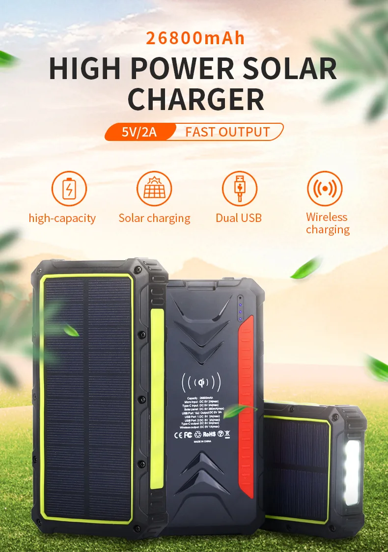 Camping Tent Lamp Solar Wireless Fast Charging Treasure Wireless Mobile Power Charging Treasure Camping Lamp.