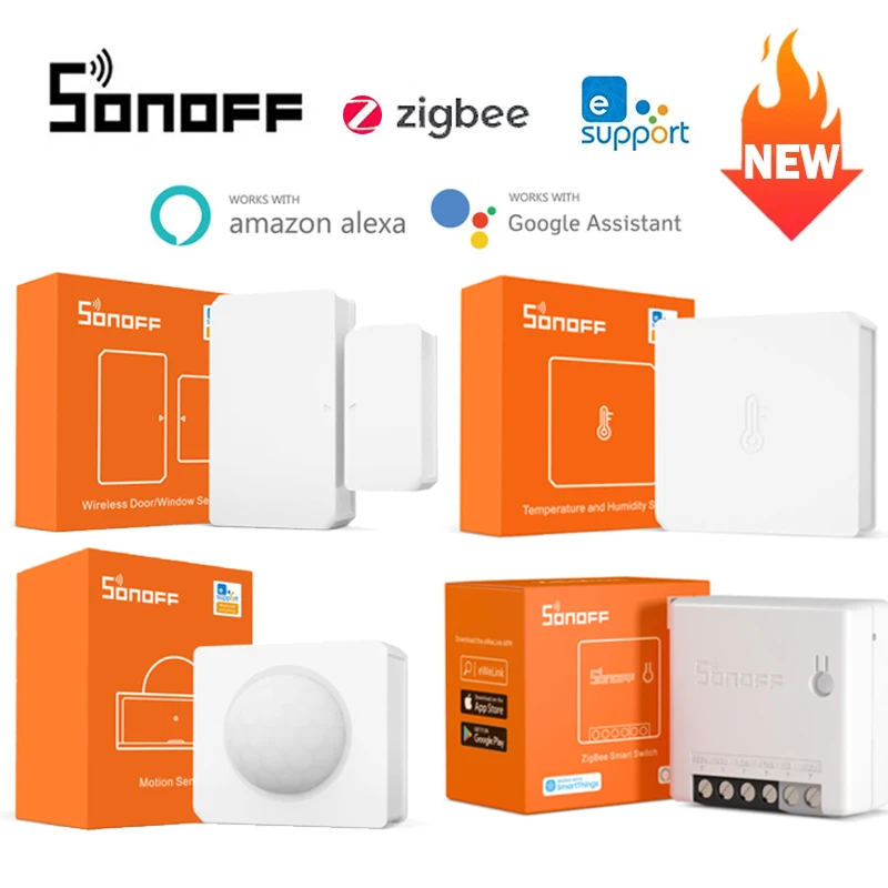 

SONOFF Zigbee 3.0 mini ZBMINI DIY Smart Switch/Wireless Switch/Temperature Humidity/PIR Motion/Door Sensor for Alexa Google Home