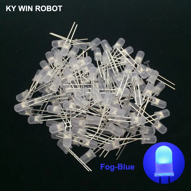 100pcs 5mm LED Diode 5 mm Assorted Kit White Green Red Blue Yellow Orange Pink Purple Warm white DIY Light Emitting Diode 100pcs Fog-Blue