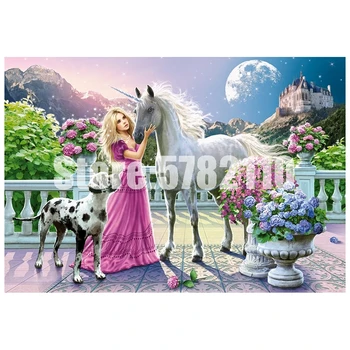 

DIY Diamond Painting My Friend Unicorn Diamond Embroidery Full Rhinestone Cartoon princess 5D Diamond Mosaic Cross Stitch Decor