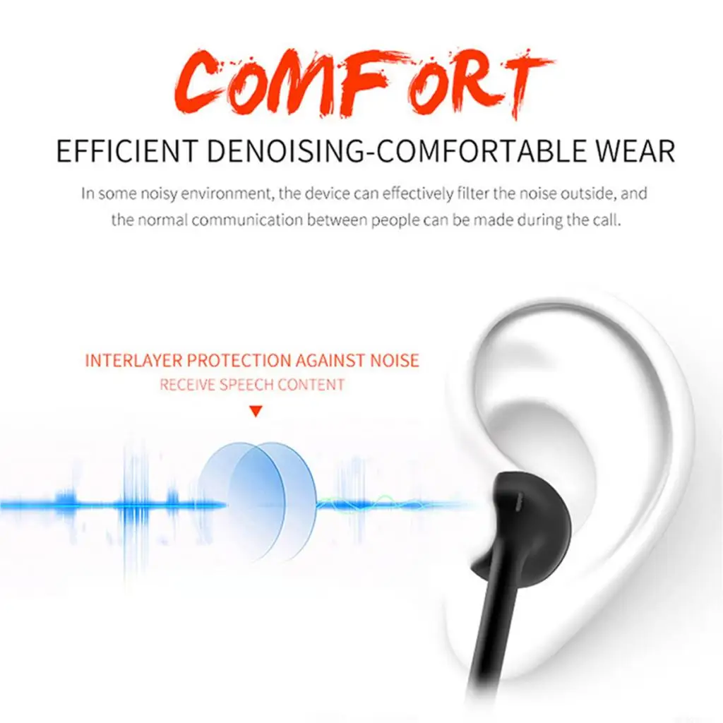 Magnetic Wireless Bluetooth Earphone Headset Stereo Sports Waterproof Earbuds Wireless in-ear Headset w/ Mic For IPhone Samsung