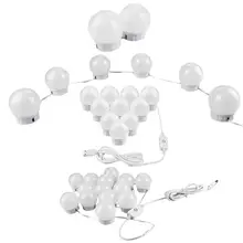 Светодиодный светильник-зеркало для макияжа с регулируемой яркостью USB