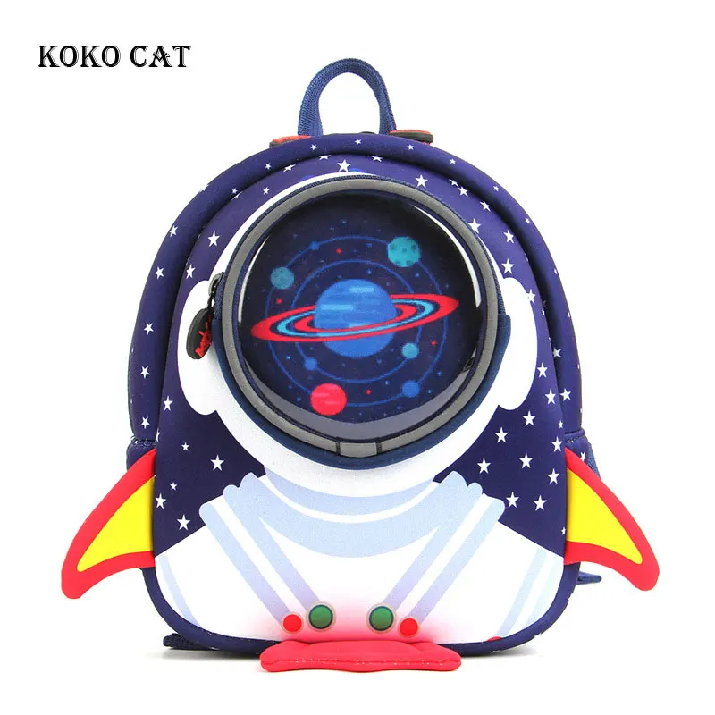 Анти потеря 3D мультфильм ракета Детский рюкзак для малышей дети Bookbag детский сад