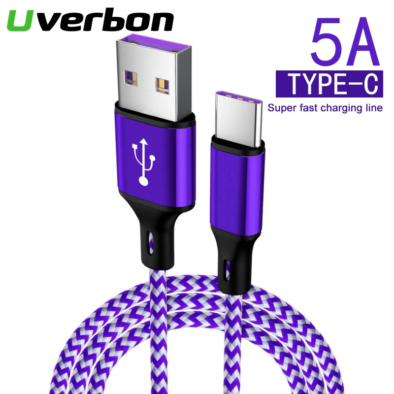Кабель для быстрой зарядки 5A Type C USB кабель Huawei Mate 20 P30 Pro Honor 10 сверхбыстрое