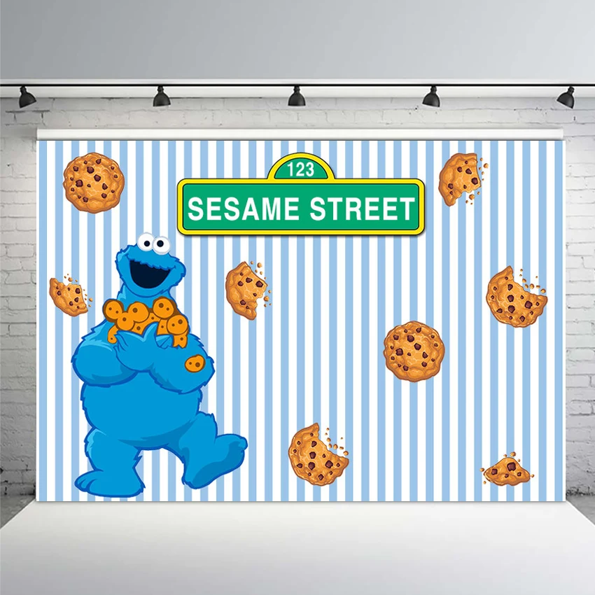

Elmo World Shop Sesame Street Birthday Party Custom Photography Studio Background Backdrop Customized Vinyl Polyester 7x5FT