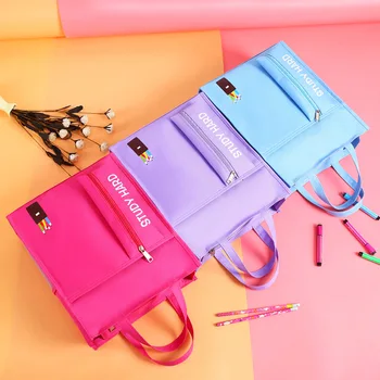

Large Size Book Bag File Holder Carry Bag Canvas Young STUDENT'S for mei shu dai Makeup Missed Lessons Bag bu xi dai bu xue Bag