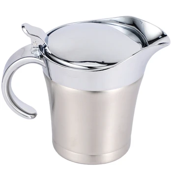 

450Ml Stainless Steel Thermal Gravy Pot Sauce Jug Sauce Pot Double-Layer Insulated Juice Bucketkitchen Supplies J2Y