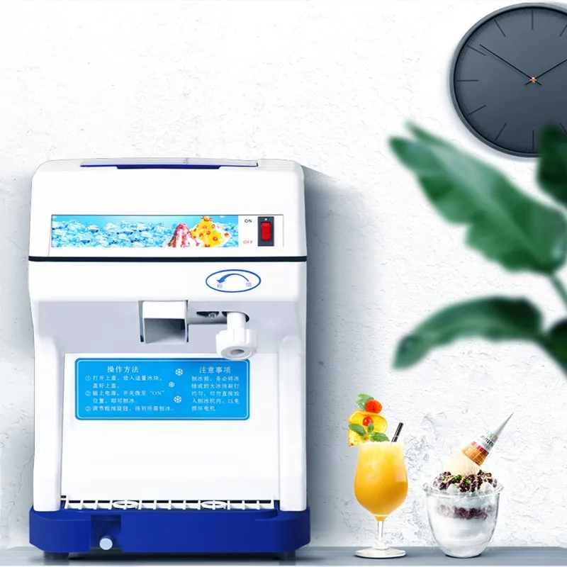 Full Automatic Ice Crusher Snowflake Ice Planer Electric Smoothie Machine Ice Planer for Milk Tea Shop