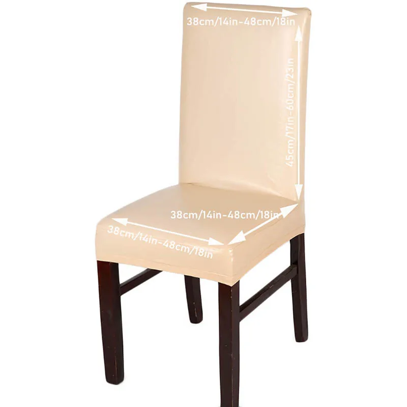 PU Waterproof Chair Cover Spandex Stretch Dining Room Chair Seat Slipcovers Washable Chair Protector For Hotel Banquet Wedding