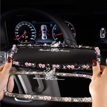 

Car interior decorations high end HD diamond swan cute ladies rhinestone car rearview mirror