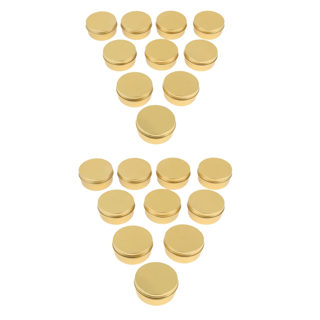 20 Pieces Aluminum Tins Cans - Round Storage Jars Screw Lids Metal Tins, Travel Tins Cosmetic Refillable Containers, 50g & 30g