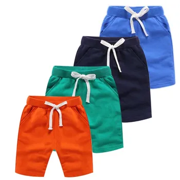 

2020 Summer New Arrival Korean Style Children's Clothing Fashion Baby Boy Short Pants Pure Color Cotton Pockets Sports Shorts